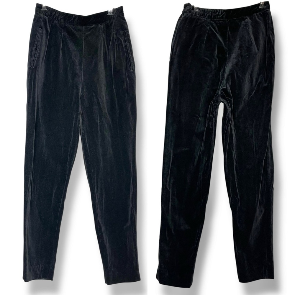 Vintage Velvet Pants Slacks Women Esprit Holiday Christmas Festive High Rise 90s